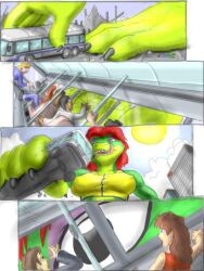 1futa 2006 3:4 anthro bra breasts building building_destruction bulge bus chaswari clothing cloud commercial_vehicle doral eye_close-up futa_focus futa_giantess futanari gecko giantess green_body group holding_object holding_vehicle implied_futanari intersex licking licking_lips lizard long_tail low-angle_view macro micro public_transportation red_hair reptile scalie sky smile sports_bra stomping stripes sun tail tongue tongue_out underwear vehicle vehicle_destruction vehicle_for_hire