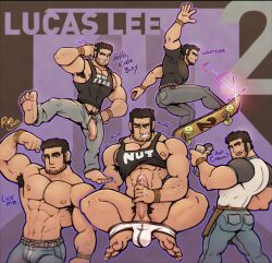 armpits ass bara breasts dick hairy lucas_lee male male_only musty pecs rho_art scott_pilgrim tagme