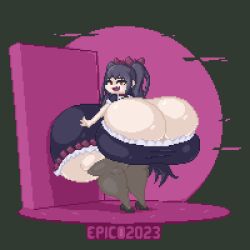 1girls ass_bigger_than_head ass_bigger_than_torso big_ass big_breasts breasts_bigger_than_head breasts_bigger_than_torso bursting_breasts enormous_ass enormous_breasts epicpotatolord grabbing_own_ass huge_ass huge_breasts hyper hyper_ass hyper_breasts looking_at_viewer massive_ass pixel_art smug smug_face solo_female source tagme