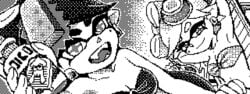 2females 2girls bikini bikini_top breasts callie_(splatoon) cleavage female females females_only girl girls girls_only marie_(splatoon) miiverse nintendo open_mouth splatoon wrbyrobby