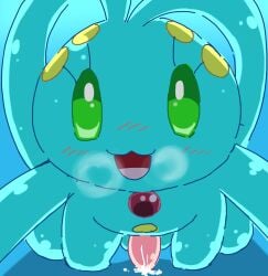 anthro blush breath gem hi_res looking_at_viewer male male_only manaphy open_mouth owo penis pokémon_(species) pokemon precum tokemaru