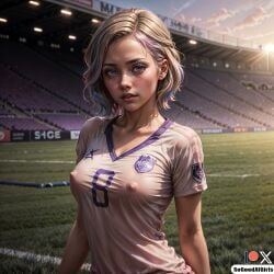 ai_generated blonde_hair cute football purple_eyes see-through see-through_clothing soccer sogoodaigirls sport sportswear stadium teen teenager