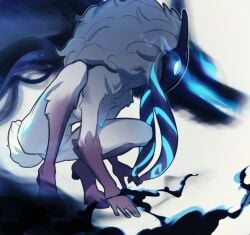 1girls blue_eyes blue_nipples body_markings butterchalk female female_focus female_only furry furry_female furry_only kindred lamb_(league_of_legends) league_of_legends mask riot_games skinny skinny_girl white_fur wolf_(league_of_legends)