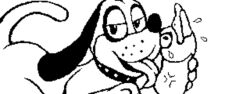 640x240 animal animal_ears animal_tail beak canine collar dog dog_collar dog_ears dog_tail duck duck_hunt duck_hunt_dog duck_hunt_duck ear ears iconography licking licking_neck miiverse nintendo suggestive sweat sweatdrop sweatdrop_(iconography) sweatdrops tail tongue vein