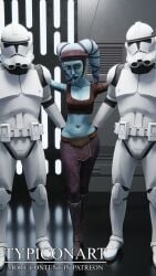 1girls 2boys 2boys1girl 3d 3d_(artwork) aayla_secura airress3d_(3d-modeller) alien alien_girl alien_humanoid big_breasts blender blender_(software) blender_cycles clone_trooper clone_wars clothing female grabbing grabbing_ass half-dressed half_naked holding holding_ass male naughty naughty_face self_upload star_wars the_clone_wars:_season_seven touching typiconart walking white_body