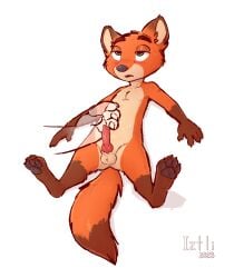 anthro cub cum fox fur furry handjob iztli knot laying_down size_difference sweat teasing young