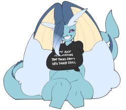 1girls 2023 2d 2d_(artwork) anthro anthro_only anthrofied big_breasts big_ears big_thighs blue_hair blue_skin bottomless breasts bunny_ears clothing dorian-bc ear eeveelution english_text female female_only fingernails furry furry_female furry_only furry_tail hair_over_one_eye hi_res highres hips large_breasts long_ears long_tail looking_at_viewer lopunny nintendo pokémon_(species) pokefusion pokemon pokemon_(species) purple_eyes scalie sitting smile smiling solo solo_female tail text text_on_clothing text_on_topwear thick_thighs thighs topwear tuft vaporeon vaporunny wide_hips wrist_tuft