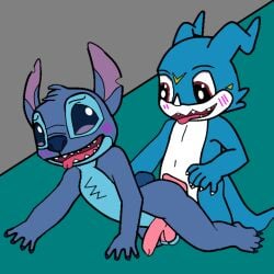 1:1 alien_dog anal bandai_namco blush crossover digimon digimon_(species) disney duo genitals knot lilo_and_stitch male male/male oral penis rimming sex stitch_(lilo_and_stitch) tongue tongue_out vee_stitch veemon