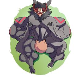 bulge furry genshin_impact male male_only muscles muscular muscular_arms muscular_male muscular_thighs renzloyonkus