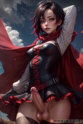 ai_generated futanari intersex naikedart ruby_rose rwby solo stable_diffusion