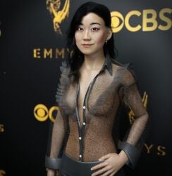 1girls 3d alicecry celebrity female female_only human karen_fukuhara real_person see-through_top solo