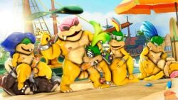 1girls 7boys @_@ anal_sex beach bowser chubby cowgirl_position domination double_penetration gay iggy_koopa koopa koopaling larry_koopa lemmy_koopa ludwig_von_koopa mario_(series) mating_press moonwulf morton_koopa_jr. nude oral_sex orgy outdoors public_nudity public_sex roy_koopa sex size_difference super_mario_bros. thick_thighs vaginal_penetration wendy_o._koopa