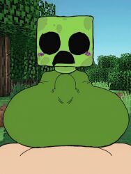 animated beat_banger black_eyes creeper creeper_(minecraft) green_skin huge_breasts large_breasts minecraft paizuri toriel_beat_banger