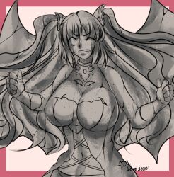 breasts cleavage distress kings_raid navel ophelia panties petrification petrified struggling succubus_wings