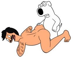 anal anal_insertion anal_sex bob's_burgers bob_belcher brian_griffin canine doggy_style family_guy gay hairy hairy_male iyumiblue male_penetrating male_penetrating_male transparent_background white_outline yaoi zoophilia