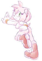 amy_rose ass boots bracelet breasts colored furry gloves hairband meowwabae mostly_nude no_panties sketch sonic_(series) traditional_media_(artwork)