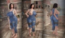 1girls bethesda_softworks denim denim_overalls fallout fallout_76 farmer farmgirl female female_only hillbilly screenshot solo vault_dweller