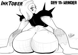 1girls alien alien_girl armor ass big_ass bottom_heavy bottomless breasts bubble_butt dat_ass dumptruck_ass fat_ass female female_only huge_ass inktober large_ass looking_at_viewer looking_back lord_dominator massive_ass mrmelted sitting solo thick_ass wander_over_yonder