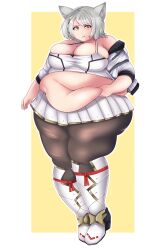 bbw belly_overhang big_belly big_breasts big_female chubby chubby_female embarrassed fat fat_ass fat_female fat_fetish fat_girl fat_rolls fat_woman fatty holding_belly large_female mio_(xenoblade) obese obese_female overweight overweight_female plump pork_chop squeezing_belly thick_thighs weight_gain xenoblade_(series) xenoblade_chronicles_3