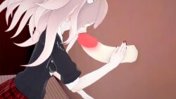 danganronpa female glory_hole huge_cock junko_enoshima koikatsu long_hair massive_penis partial_male the_mentos worship