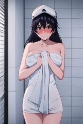 ai_generated bambietta bambietta_basterbine big_ass big_breasts bleach bleach:_the_thousand-year_blood_war blushing child_bearing_hips embarrassed quincy_(bleach) sternritter tagme towel