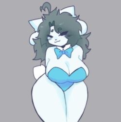 :3 anthro bowtie breasts female female_only scentedpocky tagme temmie temmie_(undertale) thighs undertale