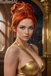 ai_generated big_breasts blue_eyes cleavage leotard masters_of_the_universe masters_of_the_universe_(2021) masters_of_the_universe_revelation orange_hair red_hair redhead sulliedai teela tiara