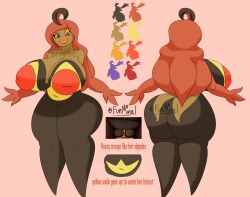 2d 2d_(artwork) ahoge anthro artist_signature ass breasts busty color_palette completely_nude completely_nude_female curvy female funmina gourgeist hair_arms huge_ass huge_breasts humanoid inverted_nipples jack-o'-lantern model_sheet nintendo nude nude_female orange_hair orange_nipples original_character pokémon_(species) pokemon pokemon_(species) pokemon_xy puffy_nipples pumpkin pussy reference_sheet sarah_(funmina) smile stomach tan_skin thick thick_ass thick_thighs thighs waist