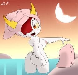 big_ass cute delta_shadow female hekapoo red_hair star_vs_the_forces_of_evil towel towel_only white_skin