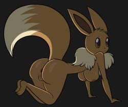 anthro anthro_focus anthro_only ass ass_focus deviantart_username eevee eeveelution fur mammal mysweetstomach nintendo pokemon pokemon_(species) shiny_anus solo_anthro