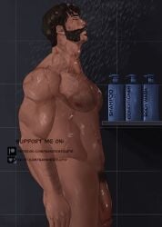 1boy activision bara bara_tits barazoku beard big_penis body_hair call_of_duty call_of_duty:_modern_warfare_2 call_of_duty_modern_warfare_2_(2022) captain_price completely_nude completely_nude_male daddy facial_hair gay hairy hairy_chest hairy_male john_price male male_focus male_nipples male_only male_pubic_hair manly mature_male muscular_male nipples nude penis solo solo_male wet yaoi