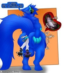 3_toes 4_fingers anal anal_vore animal_humanoid anthro anthro_pred anthro_prey anus arm_markings ass balls belly belly_overhang big_balls big_belly big_breasts big_butt big_feet blue_body blue_eyes blue_fur blue_hair bodily_fluids breasts butt_grab butt_squish canid canine claws curled_up cybernetics cyborg dialogue digestion_noises duo english_text feet female fingers fluffy fur fur_markings genitals grey_hair grey_markings grin grinning_at_viewer gynomorph hair hand_on_butt hi_res huge_butt humanoid hyper hyper_belly hyper_butt hyper_genitalia inner_ear_fluff internal intersex intersex/male intersex_pred lagomorph lagomorph_humanoid leporid leporid_humanoid long_ears long_tail looking_at_viewer looking_back looking_pleasured machine male male_prey mammal mammal_humanoid markings nipples nude onomatopoeia organs paw_markings pawpads protogen protogen_visor rabbit rabbit_humanoid rumbling_stomach simple_background size_difference smile sokoyo_owo sound_effects spread_anus spreading squish standing starry_(sokoyo_owo) stomach stomach_acid stomach_bulge struggling struggling_prey tail teasing teasing_viewer teasing_with_butt text toes tuft vore white_body white_fur yellow_eyes