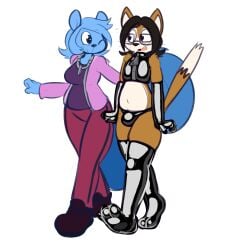 2021 alternate_costume anthro anthro_on_anthro big_breasts black_clothing black_footwear black_nose black_shoes blue_body blue_eyes blue_fur blue_hair blue_nose blush bodily_fluids bottomwear breasts brown_body brown_fur bulge clothed clothing clothing_swap colored_sketch countershading crop_top dipstick_tail domestic_cat duo eye_contact eyewear facial_hair felid feline felino felis female fist fluffy fluffy_tail footwear front_view fur glasses goatee hair hand_on_back hi_res hoodie interspecies jogging_pants latex latex_clothing latex_footwear latex_legwear latex_panties latex_topwear latex_underwear legwear lettuce_(latexia) looking_at_another male male/female mammal markings multicolored_tail one_eye_closed open_mouth panties pants peter_the_cat pink_clothing pink_hoodie pink_topwear purple_bottomwear purple_clothing purple_pants purple_shirt purple_topwear raised_tail rodent romantic romantic_couple sciurid shirt simple_background sketch skimpy slightly_chubby slightly_chubby_anthro slightly_chubby_male smile sweat sweatdrop tail tail_markings tan_body tan_fur tan_inner_ear tank_top thick_thighs topwear tree_squirrel underwear white_background wink