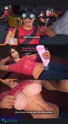 big_breasts breasts breasts_out caption comic_page femscout garry's_mod nipples_visible_through_clothing pink_nipples scout scout_(team_fortress_2) shirt_lift straight team_fortress_2 voicelesswata