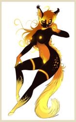 anthro bioluminescence breasts female feralise furry glowing looking_at_viewer nimbus nude solo