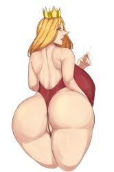 1girls alternate_costume anus anus_peek ass ass_focus big_ass big_balls big_butt blonde_hair blue_eyes breasts dplorzg dress female hair_down ousama_ranking partially_visible_anus partially_visible_vulva queen_hilling ranking_of_kings thick_ass thick_thighs thighs