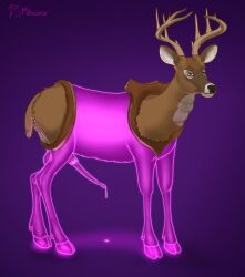 4_legs absurd_res animal_genitalia animal_penis animate_inanimate antlers balls black_nose bodily_fluids brown_body brown_eyes brown_fur cervine_genitalia cervine_penis cloven_hooves deer dripping feral fur fur_markings genital_fluids genitals glowing glowing_balls glowing_body glowing_genitalia glowing_hooves glowing_legs glowing_penis glowing_precum hi_res hooves horn leaking_precum looking_at_viewer male mammal markings monocerus mounted_trophy on_two_legs penis possessed_inanimate precum precum_drip purple_balls purple_body purple_penis purple_precum sheath short_tail simple_background solo tail taxidermy taxidermy_mount translucent translucent_balls translucent_body translucent_hooves translucent_legs translucent_penis translucent_precum unusual_bodily_fluids unusual_genital_fluids unusual_precum wood