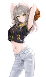 1girls belly belly_button female grey_hair k_rity_(twitter) pants rity short_top standing stelle_(honkai:_star_rail) twitter twitter_link twitter_username white_pants yellow_eyes