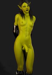 1boy 3d areolae balls erect_nipples femboy greenstreet half-erect hethra male male_only nipples nude orc orc_femboy penis realistic solo solo_male