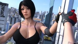 1girls 3d alternate_breast_size asian asian_female big_breasts black_hair breasts faith_connors faith_connors_(mirror's_edge_catalyst) female female_focus female_only large_breasts mirror's_edge mirror's_edge_catalyst no_nude no_penetration only_female otacon212 reflection solo solo_female solo_focus window woman