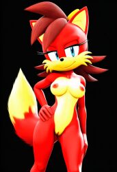 3d 3d_(artwork) ai_generated breasts female fiona_fox novelai pussy sonic_(series) sonic_the_hedgehog_(series)