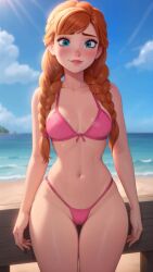 ai_generated anna_(frozen) bikini clit disney disney_princess frozen_(film) pussy