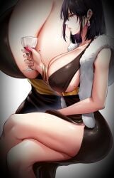 ariela_raven artist_request beauty_and_the_beast beauty_mark big_breasts busty goth goth_girl gothic hentai manga middle_ages milf milf_hunting_in_another_world mole mole_on_breast noblewoman webcomic webtoon wine wine_glass