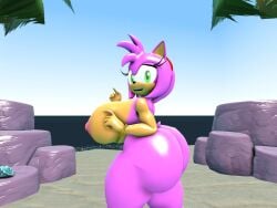 3d 3d_(artwork) amy_rose ass big_ass big_breasts breasts bubble_butt female huge_ass huge_breasts novaparadox1337 sonic_(series) thick_thighs wide_hips