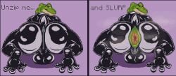 amphibian anal_wink animated anthro anus ass backsack balls blush clothing comic comic_panel dialogue digital_media_(artwork) dominant dominant_male frog genitals hi_res latex male musk musk_clouds musky_butt pixel_(artwork) pixel_animation presenting presenting_hindquarters puffy_anus rubber rubber_clothing rubber_suit smile smirk solo talking_to_viewer text twerking two_panel_image u4e zipper