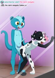 101_dalmatian_street 101_dalmatians 2023 after_anal after_masturbation after_sex anthro anthro_on_anthro artist_name balls black_eyes blue_body blue_fur bodily_fluids canid canine canis cub cum cum_in_ass cum_inside dalmatian disney domestic_dog duo fur genital_fluids genitals hasbro herpestid interspecies littlest_pet_shop littlest_pet_shop_(2012) male male/male mammal mongoose multicolored_body multicolored_fur navel nipples penis precum_in_ass saliva spots spotted_body spotted_fur standing sunil_nevla the_dark_mangaka tongue tongue_out two_tone_body two_tone_fur vein veiny_penis yellow_eyes