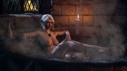 3d bathing ciri greengiant3d solo tagme the_witcher_(series) the_witcher_3:_wild_hunt