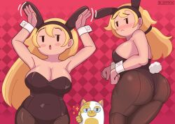 :3 adventure_time ass big_ass big_breasts big_butt blonde_hair bluefrok bunny_ears bunny_tail bunnysuit cake_the_cat chubby cleavage fionna_and_cake fionna_campbell fionna_the_human_girl headband huge_ass large_ass large_butt leotard looking_back pantyhose sideboob wide_hips