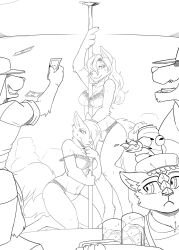 anthro fenny_(fanrunner) furry lunarez pole pole_dancer pole_dancing stripper stripper_pole tagme vi_(fanrunner)