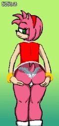 525bit amy_rose animated ass ass_focus ass_grab ass_shake dress female gif gradient_background green_background green_eyes panties pink_hair pixel_animation pixel_art red_dress ring shake shaking shaking_butt sonic_(series) sonic_the_hedgehog_(series) tail tiara twerk twerking